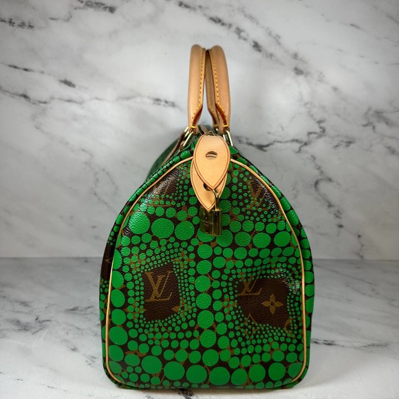 Louis Vuitton Kusama Speedy bag 30 Green dots circles Spots monogram LV Rare - Picture 6 of 15